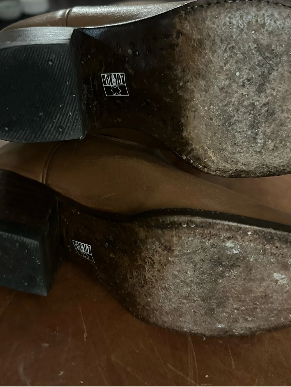 Source Unknown Tan Over-the-Knee Western Boots with Stitching
